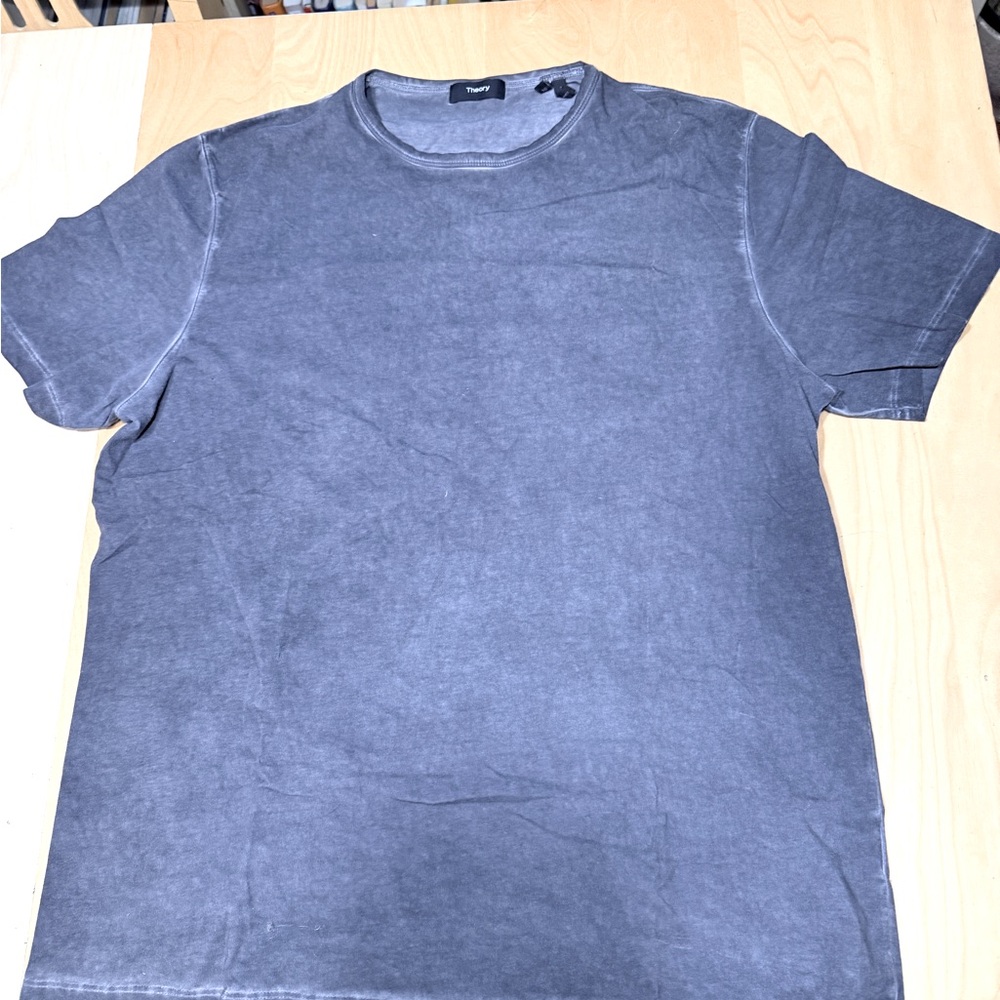 Theory Men's XL Grey 100% Cotton Crewneck T-Shirt - Used, Excellent Condition